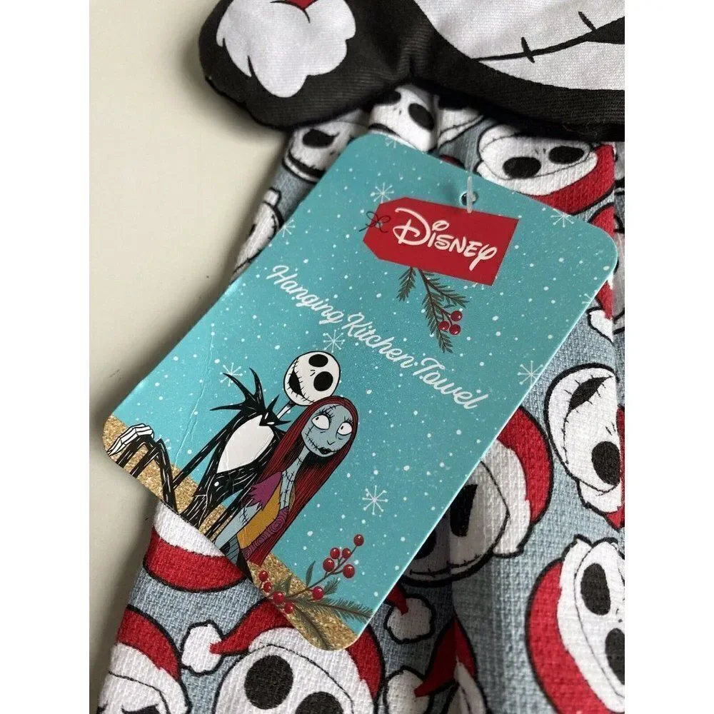 Disney Nightmare Before Christmas Hanging Kitchen Towel Jack‎ Santa Hat NEW